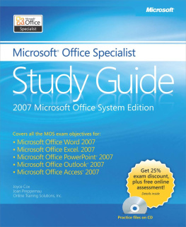 Joyce Cox The Microsoft® Office Specialist Study Guide