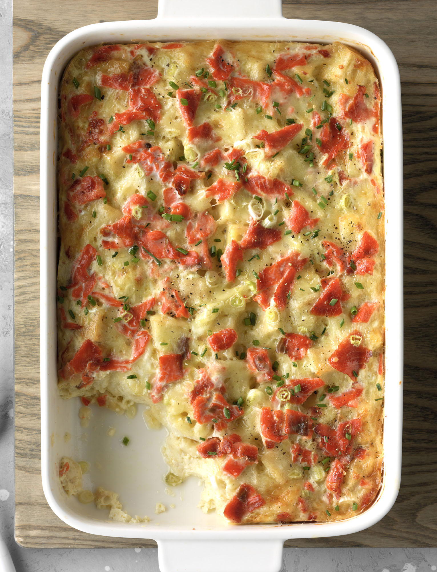 Elegant Smoked Salmon Strata This overnight egg bake is ideal for guests In - photo 21