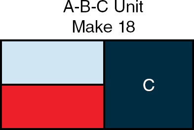 Figure 1 Sew three A-B-C units together to complete a block row press - photo 7