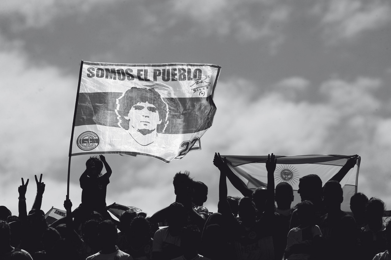 Maradona flags fly high during a match between Gimnasia y Esgrima La Plata and - photo 27