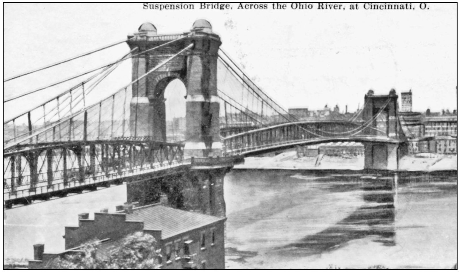 This postcard is an impressive image of the Roebling Bridge before skyscrapers - photo 9