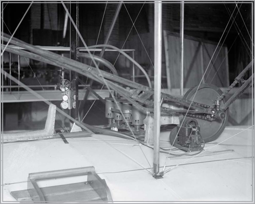 Rear view of the Wright brothersfour-cylinder motor as installed in their 1903 - photo 6