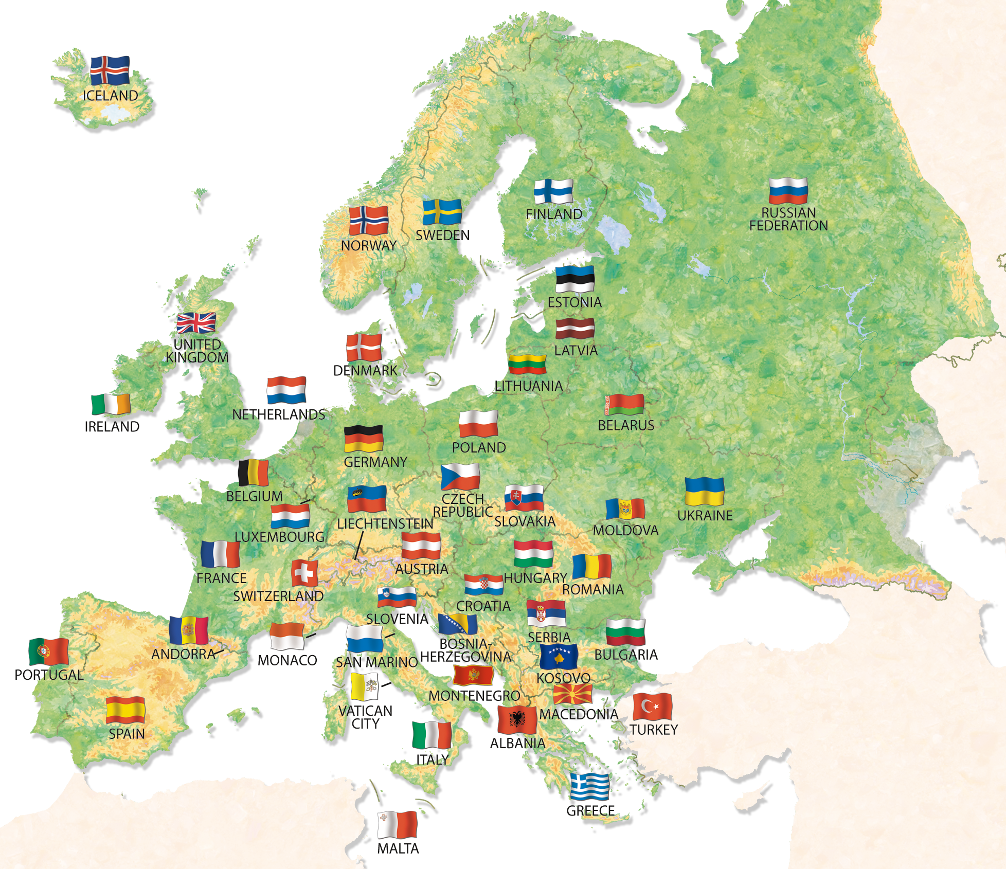 This map shows the flag for each country in Europe Flag colours All these - photo 6