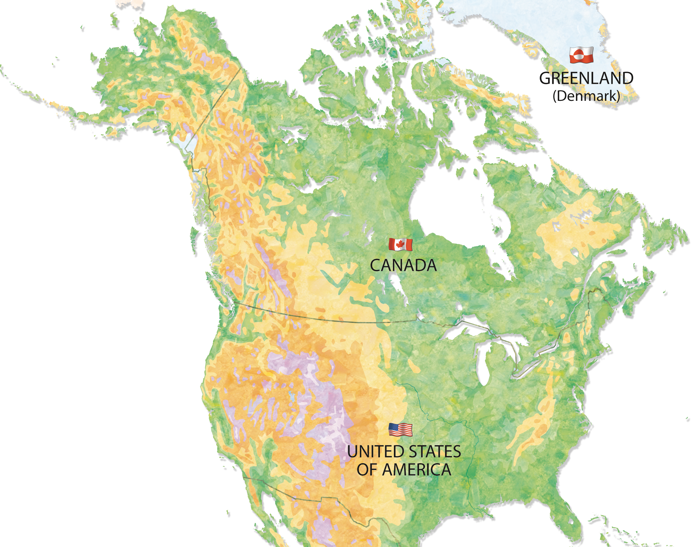 This map shows the flag for each country in North America The flag of the USA - photo 9