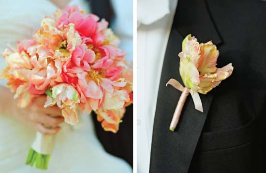 The brides bouquet was filled with parrot tulips and of course the groom had - photo 8