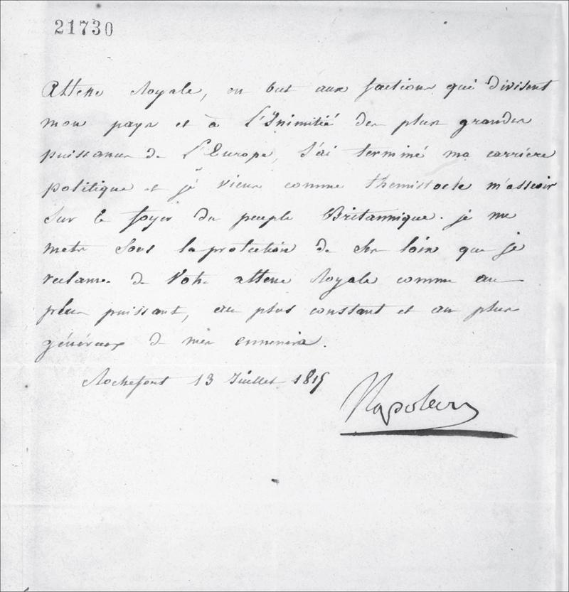 Napoleons letter from Rochefort dated 13 July 1815 surrendering to the Prince - photo 2