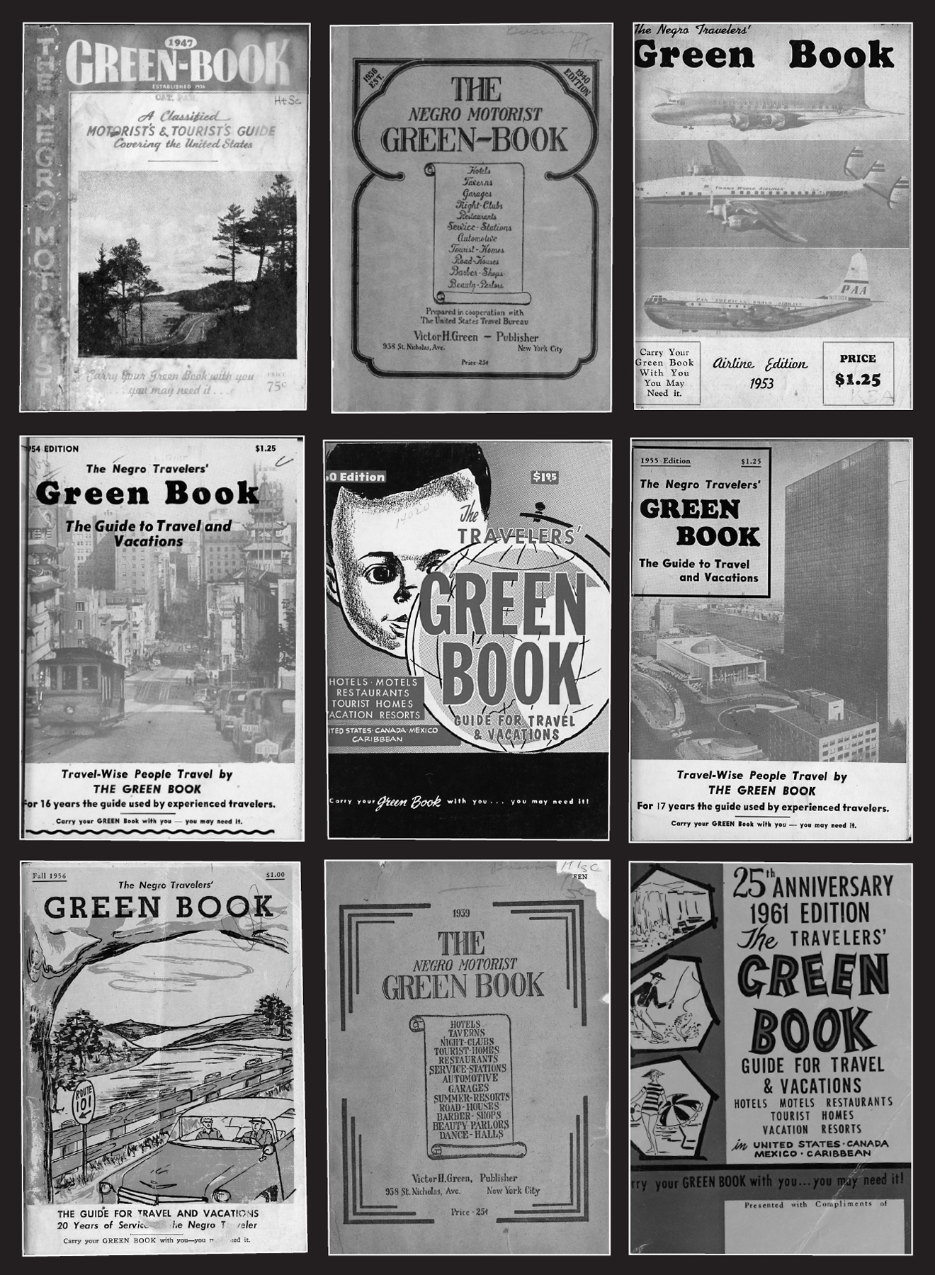 A selection The Green Book covers from 1939 to 1961 during its three-decade - photo 2