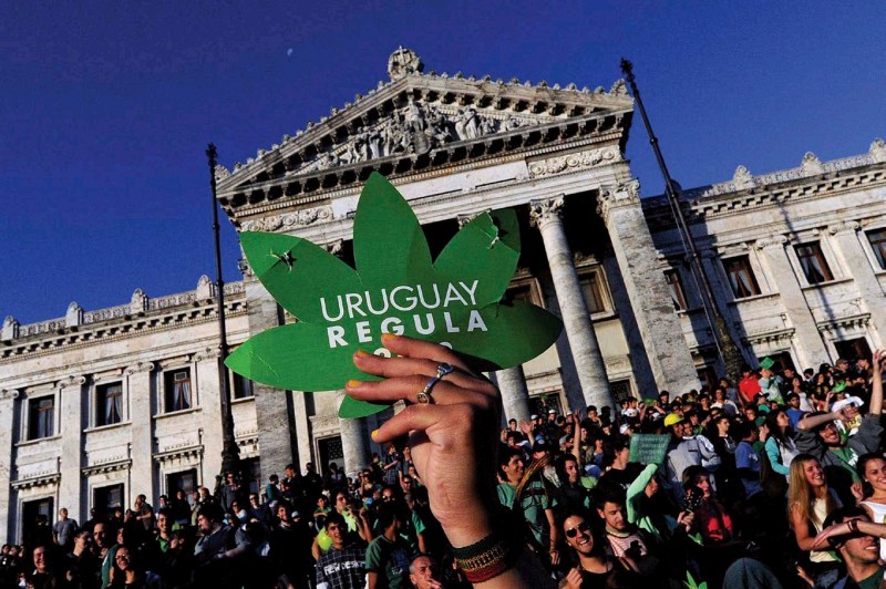 A crowd of demonstrators rally for the legalization of cannabis outside the - photo 6