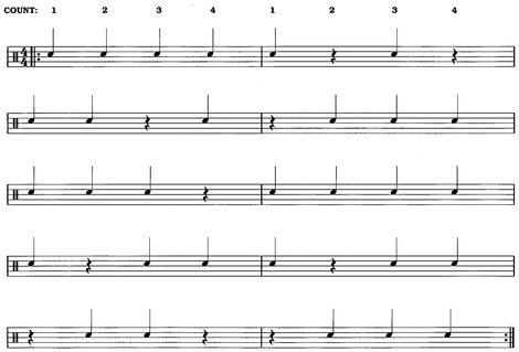 NOTES QUARTER-NOTE RHYTHMS on the Drums IMPORTANT Play Ex 1 and - photo 7