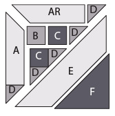 Finished block CHART KEY WOF width of fabric WOFQ width of fat - photo 3