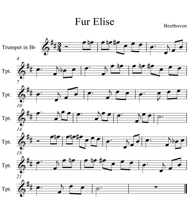 Fur Elise Trumpet Piano - photo 1