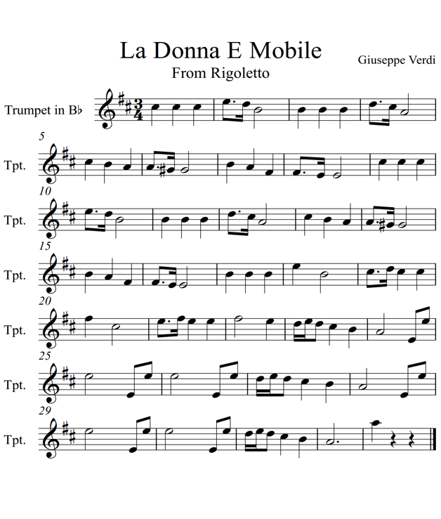 La Donna E Mobile Trumpet Piano - photo 5