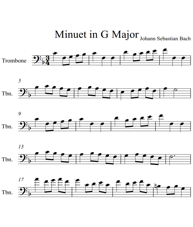 Minuet in G Major Trombone Piano - photo 15