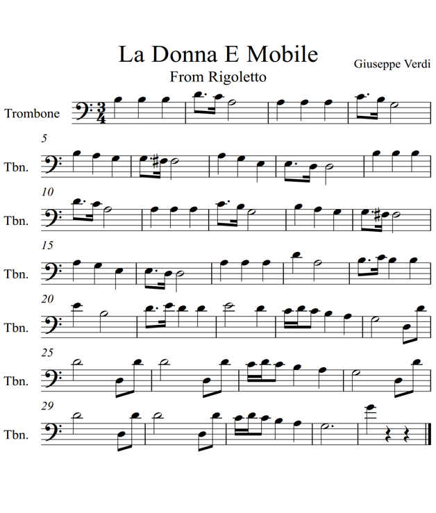 La Donna E Mobile Trombone Piano - photo 5