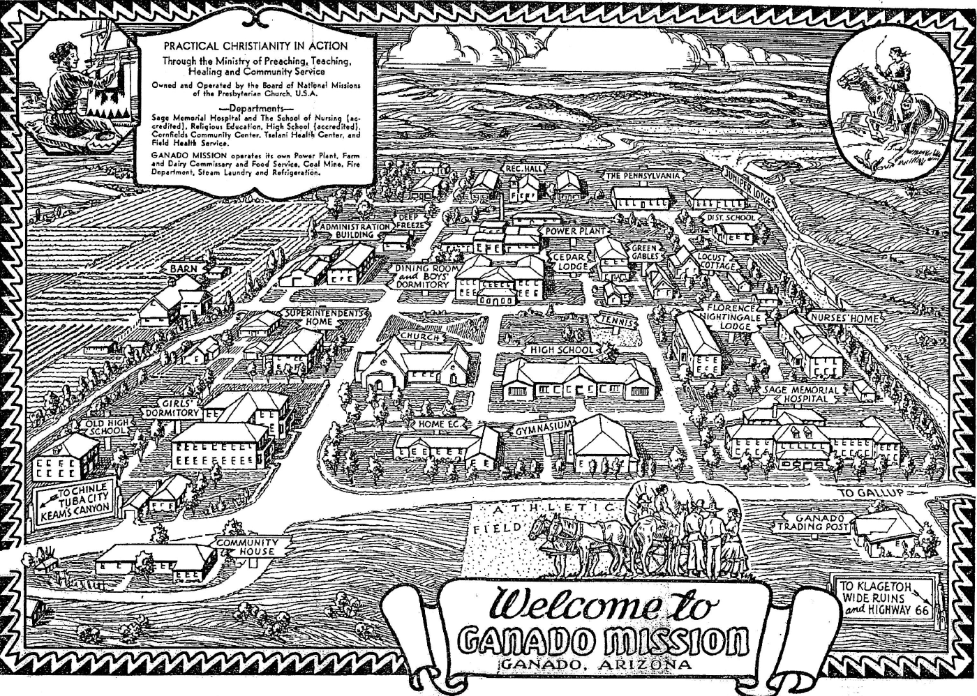 Map of Ganado Mission circa 1950 2019 by Jim Kristofic All rights reserved - photo 5