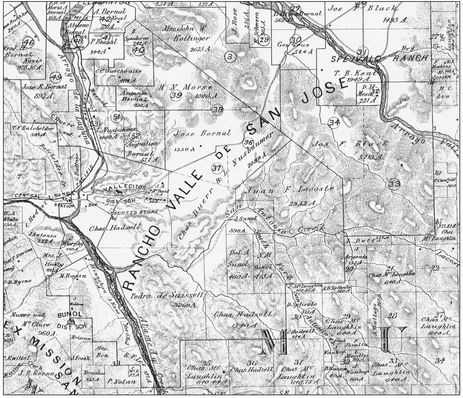 RANCHO VALLE DE SAN JOS MAP 1878 Because of difficulties with squatters - photo 6