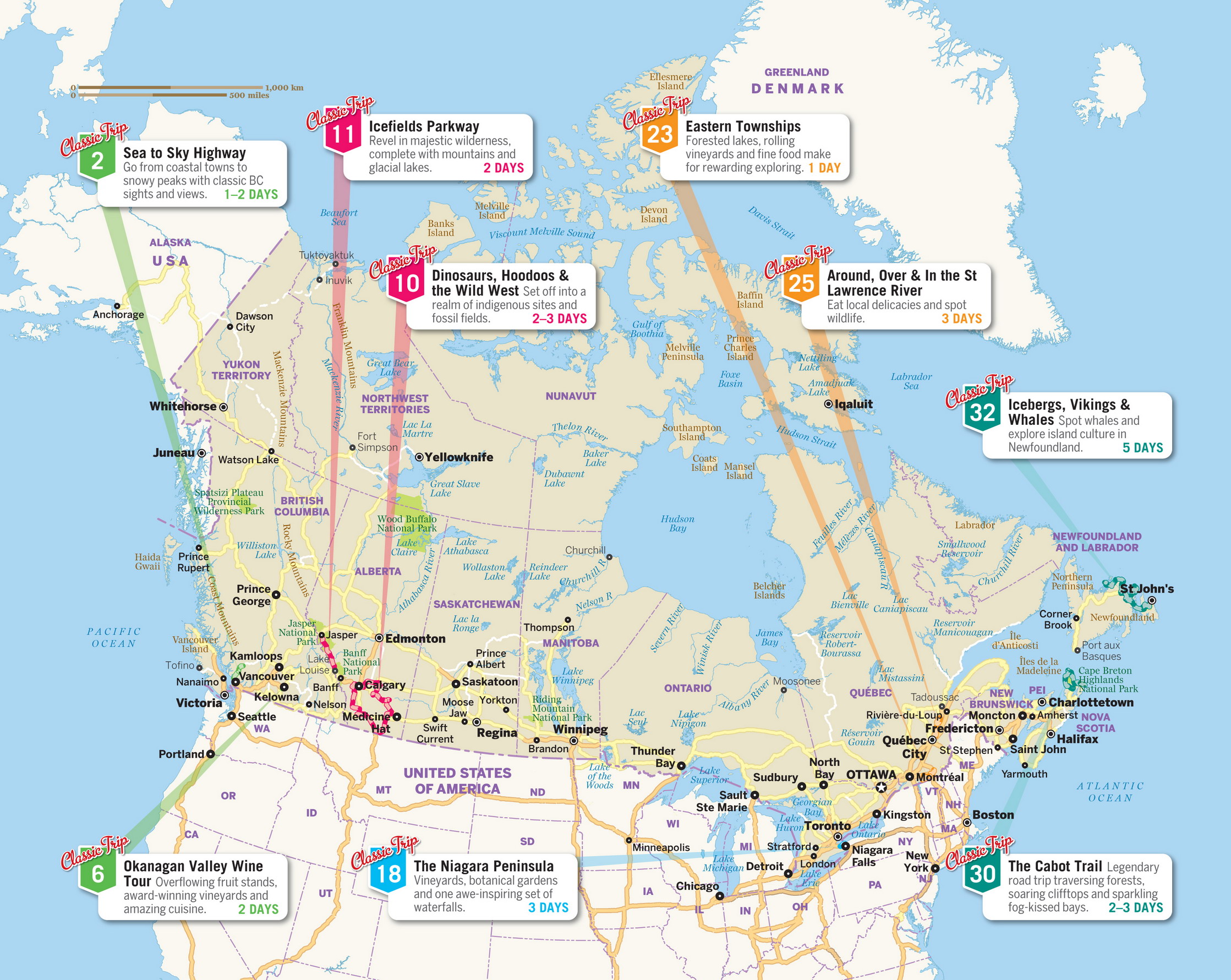 CANADA HIGHLIGHTS Canadas best sights and experiences and the road trips that - photo 5