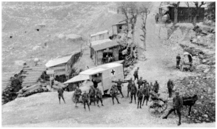 Red Cross ambulance and personnel at a post in the mountain region Robert W - photo 15