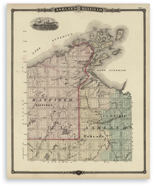 Map from 1878 detailing Ashland and Bayfield WHi Image ID 73680 THIS SUPERIOR - photo 1