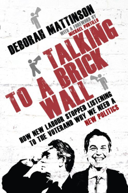 Deborah Mattinson - Talking to a Brick Wall: How New Labour Stopped Listening to the Voter and Why We Need a New Politics
