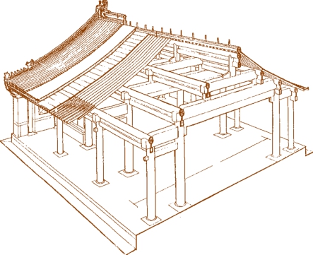 Sketched map of wooden structure of ancient Chinese architecture The framework - photo 3