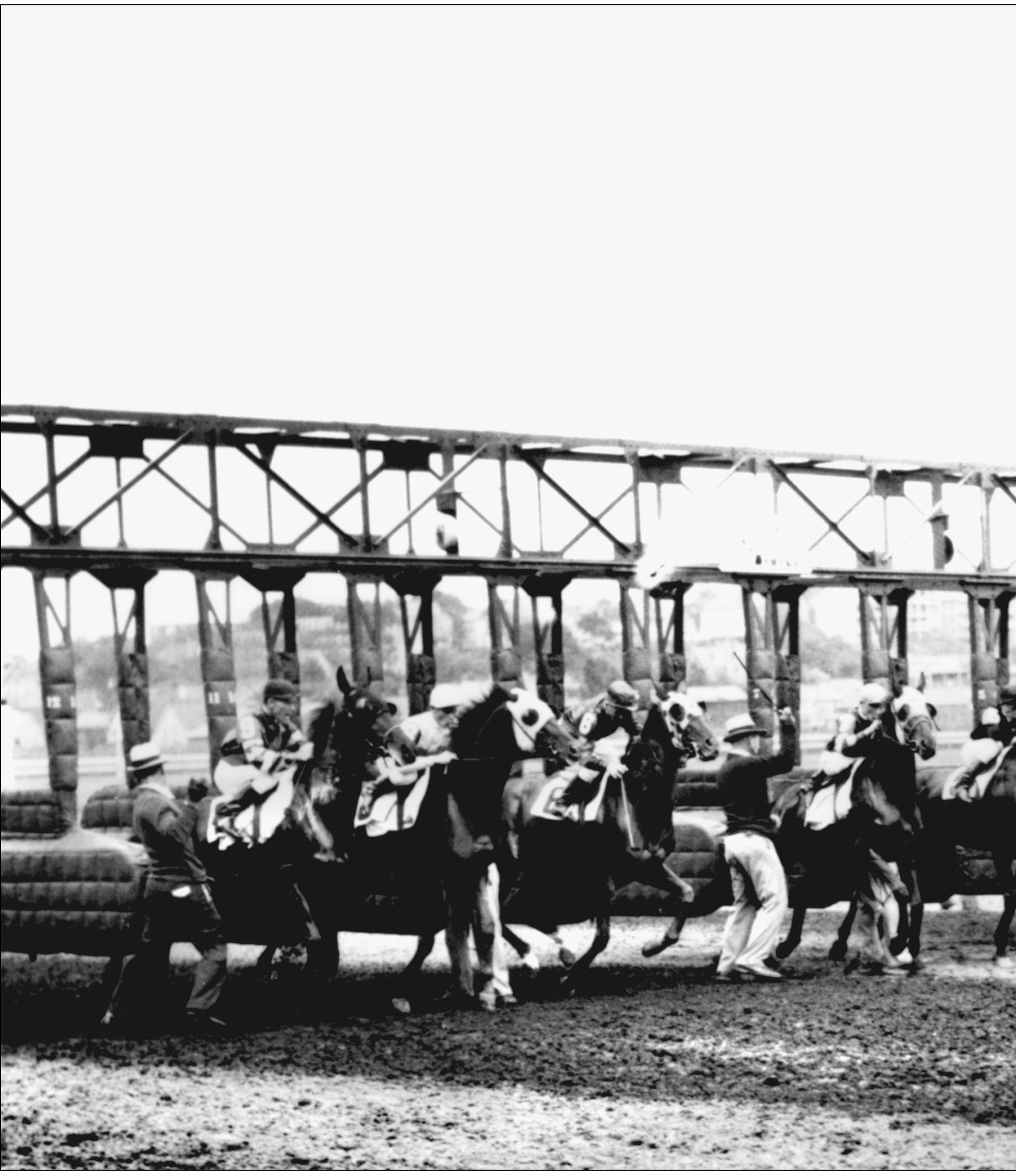 THEYRE OFF A field of nine breaks from the horse-drawn starting gate on July - photo 12