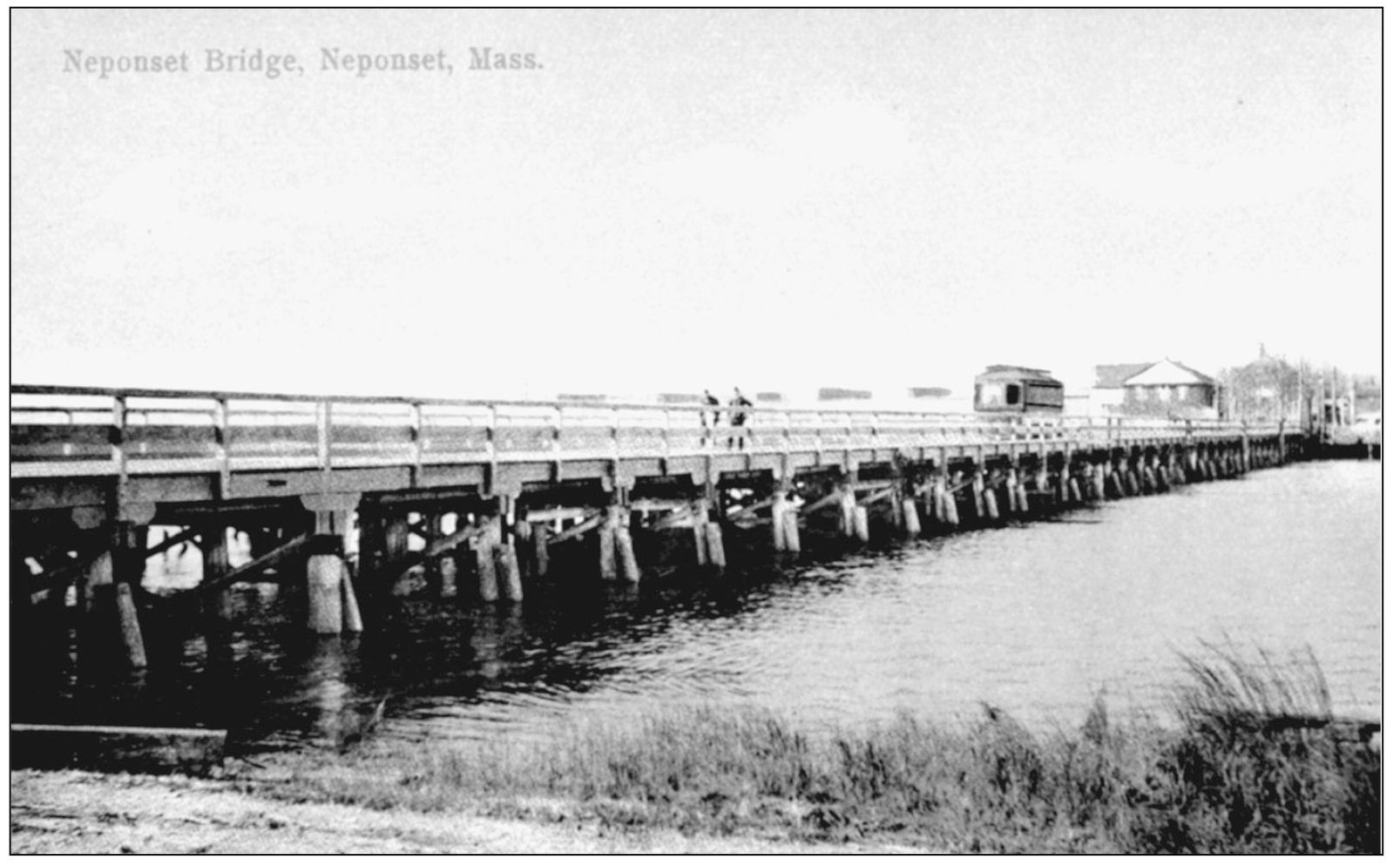 NEPONSET BRIDGE Trolley cars automobiles and pedestrians crossed from - photo 9