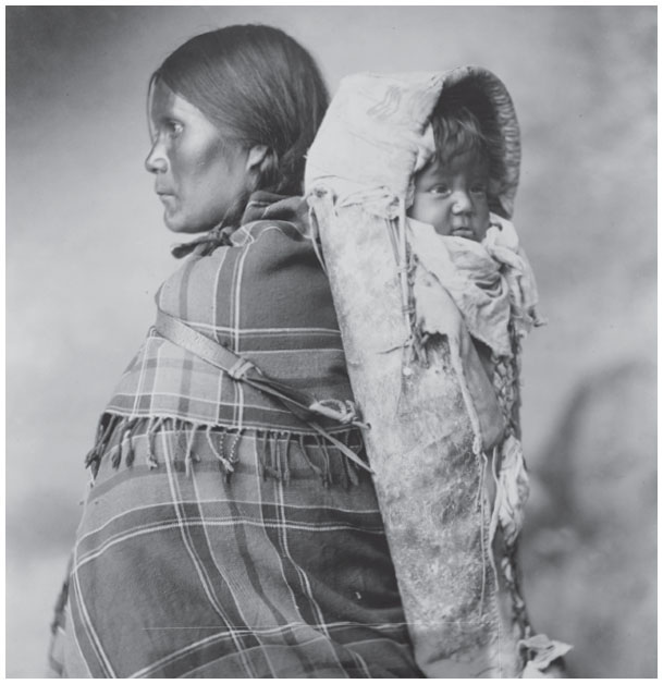 Lakota babies were strapped to cradleboards and carried on their mothers back - photo 4