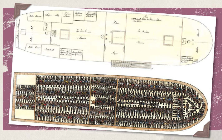 This deck plan of a slave ship shows how captured Africans were arranged as - photo 5