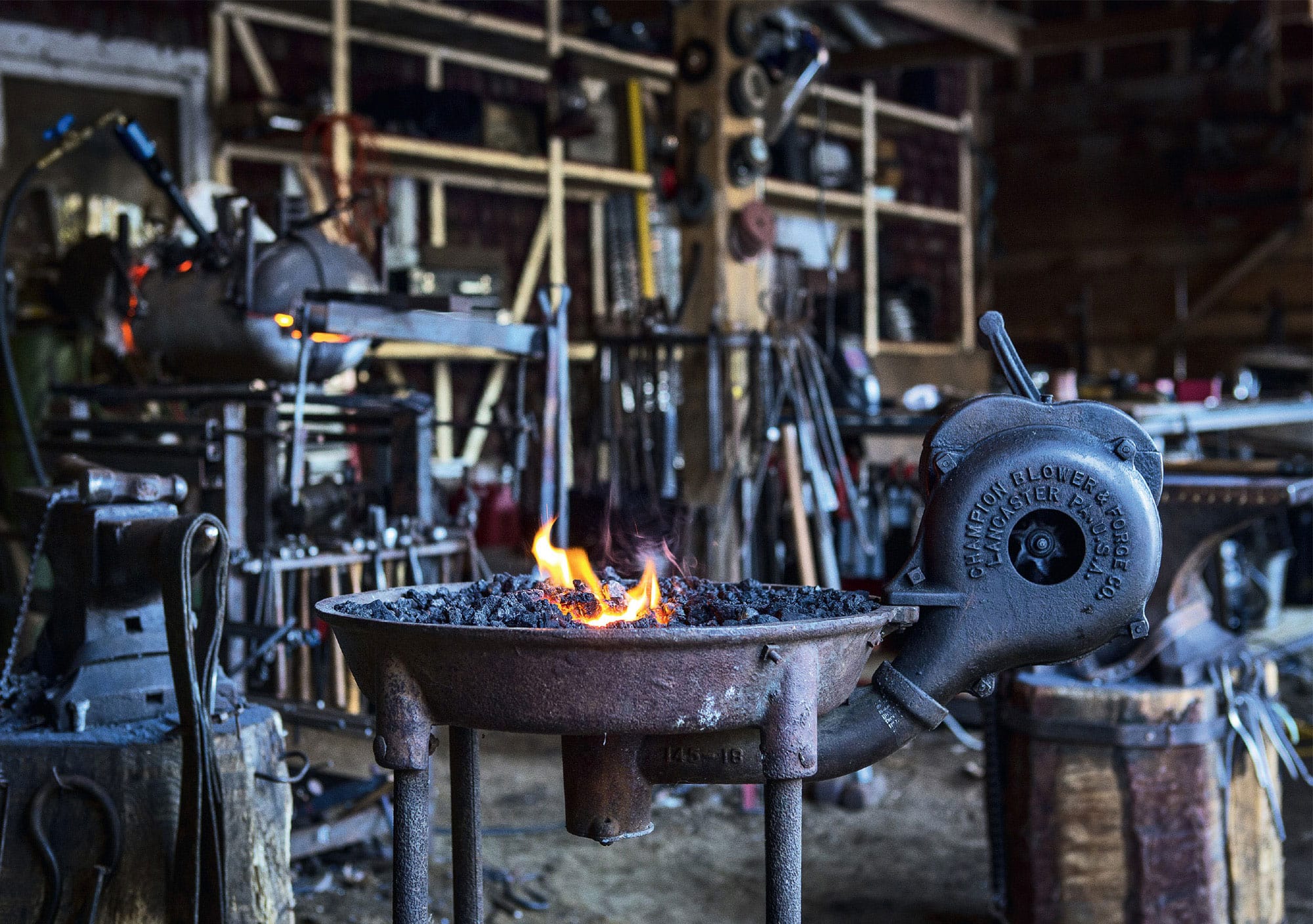 This 100-year-old Champion coal forge was marketed to home smiths and farmers - photo 4