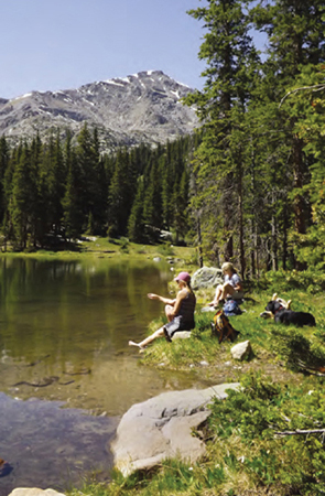 Hikers Kim Lisa and their labs relax on the banks of Hunky Dory Lake PHOTO - photo 12