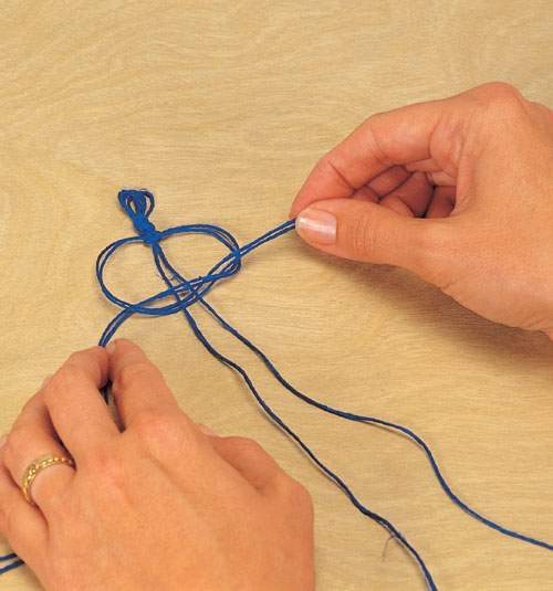 4 Put glue on the ends of the two centre strands of hemp to prevent fraying - photo 6