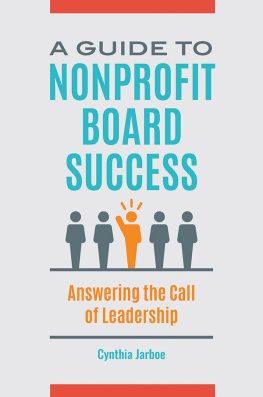 Cynthia Jarboe - A Guide to Nonprofit Board Success