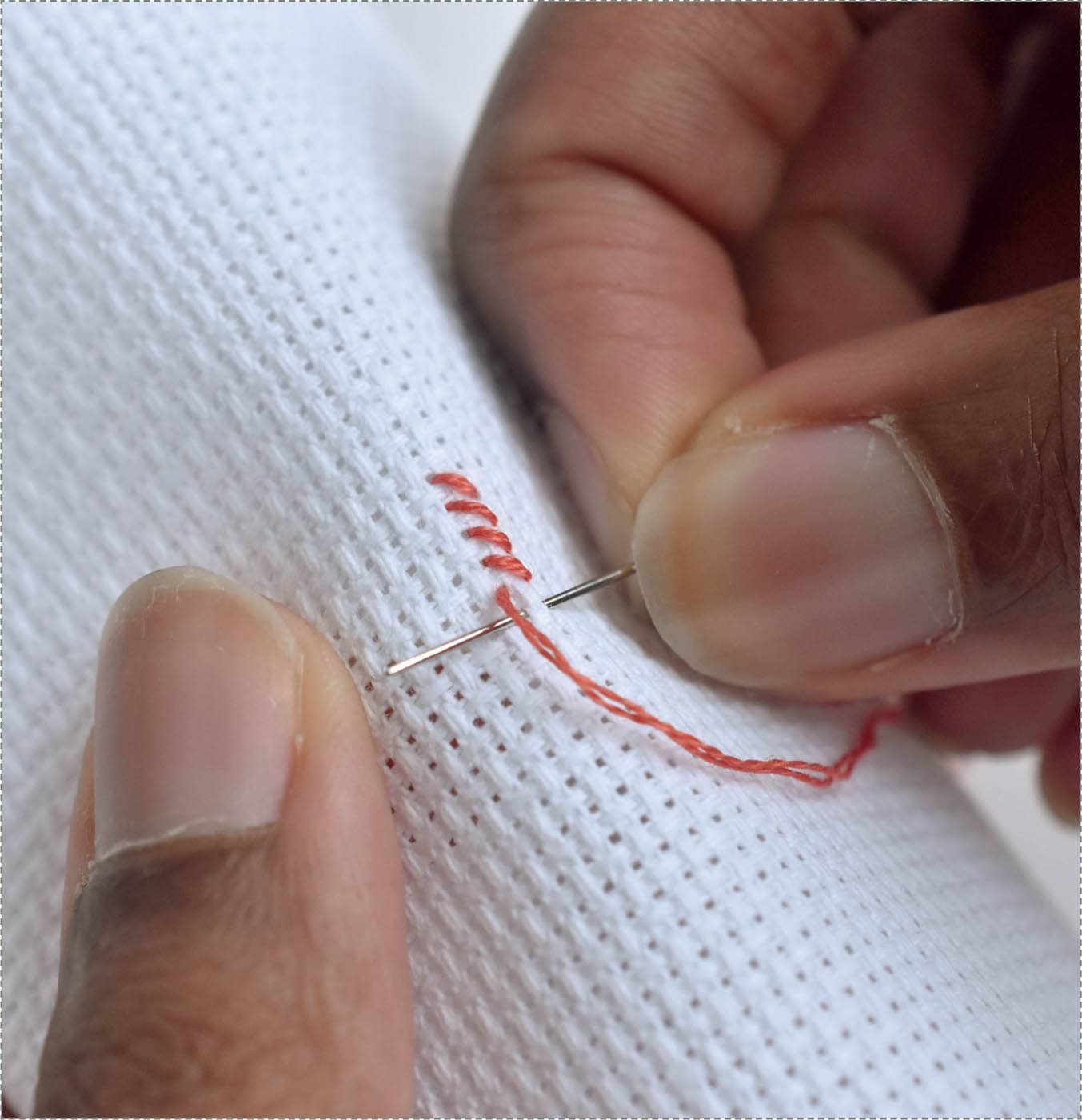 STITCHING WITHOUT A HOOP You can also cross stitch without an embroidery hoop - photo 7