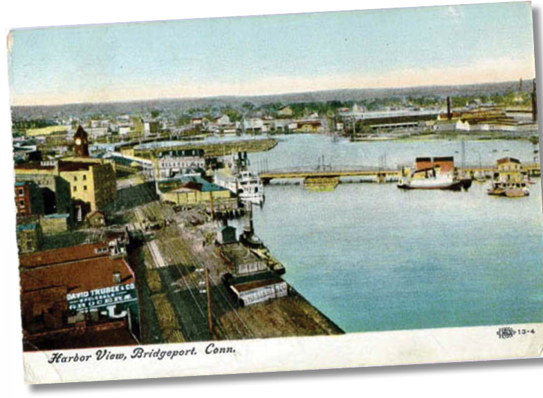 This historical postcard shows a view of the harbor in Bridgeport Connecticut - photo 3