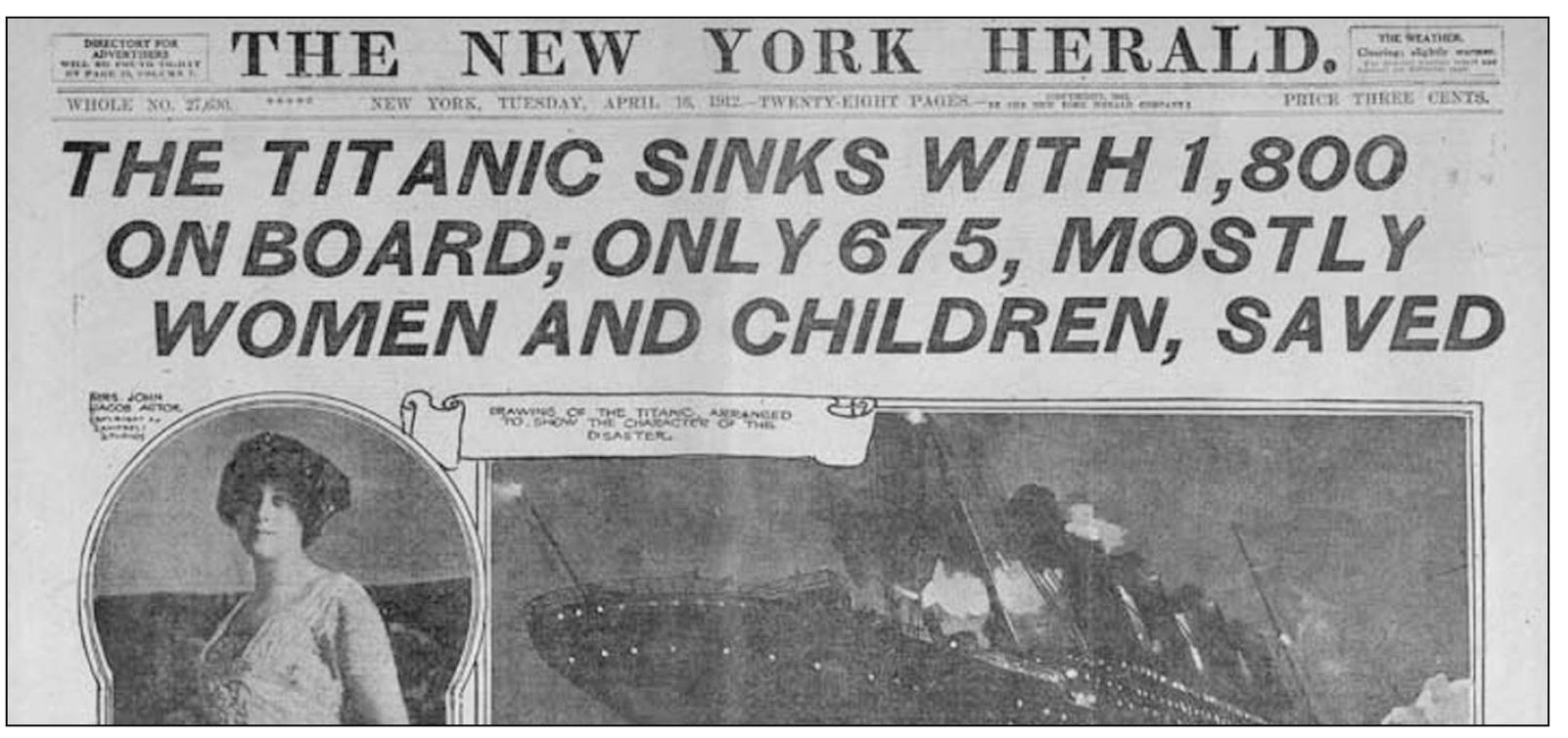 The unsinkable Titanic struck an iceberg and sank on April 14 1912 Newspapers - photo 3