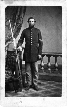 This carte de visite showing an unidentified soldier is printed at actual size - photo 1