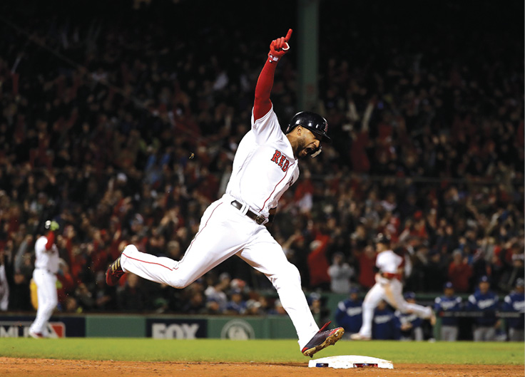 Eduardo Nunez celebrates as he rounds the bases after hitting a three-run home - photo 10