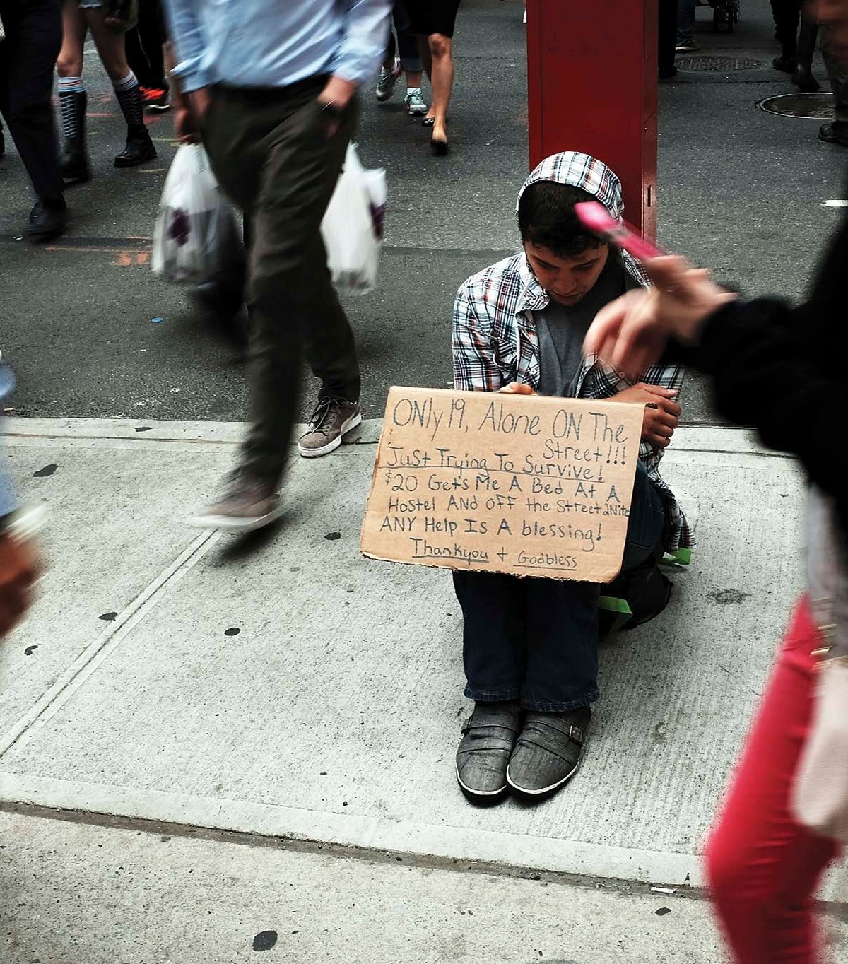 Homeless teens often panhandle for money on the streets sometimes they will - photo 4