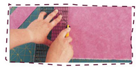 Start with the ruler firmly on top of your fabric squaring off uneven ends of - photo 3