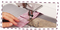 Use the quarter-inch foot and line up the fabric edge with the edge of the foot - photo 7