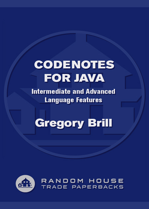 Edited by GREGORY BRILL CodeNotes for Java Intermediate and Advanced Language - photo 1