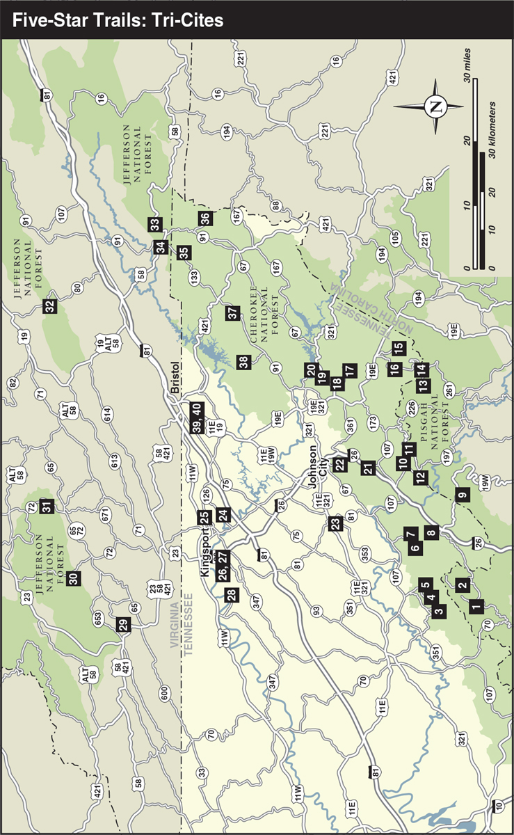 Overview Map Key Five-Star Trails Tri-Cities of Tennessee and Virginia - photo 2