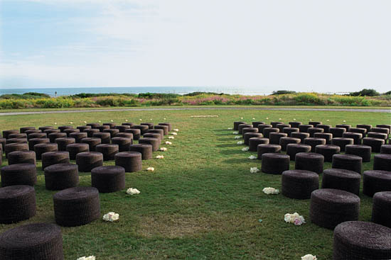 Chocolate seagrass ottomans offer an element of surprise for an oceanside - photo 11