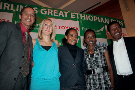 Paula Radcliffe alongside Derartu Tulu Tirunesh Dibaba and Haile Gebrselassie - photo 5