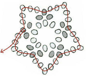 Figure 2 Step 4 String 3 seed beads and pass through the fourth and fifth - photo 4