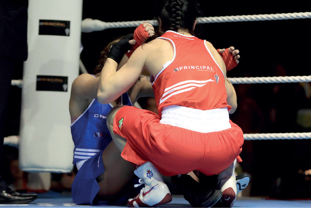 Consoling Shauna OKeefe after I beat her by split decision at the Elites in - photo 12