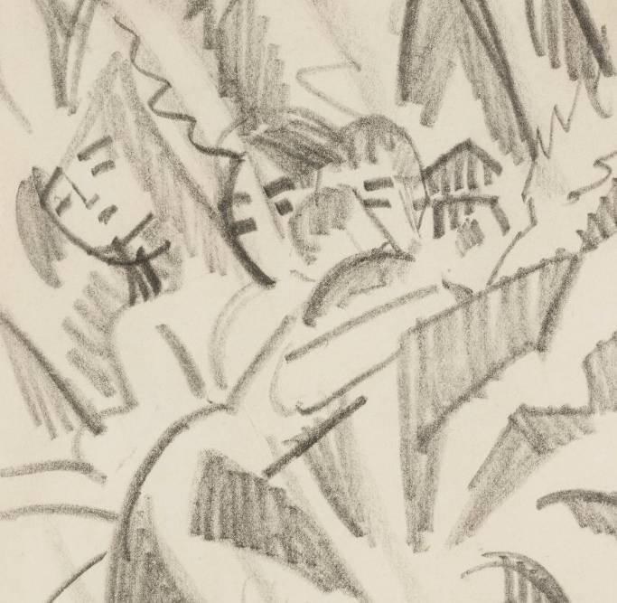 Detail Men Working In The Fields Pencil on paper Detail - photo 11