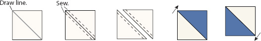 combination units traditional method Sew a square to a rectangle Repeat - photo 4