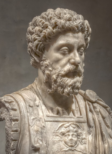 Marble bust of the dedicatee the Emperor Marcus Aurelius c 170 AD Muse - photo 15